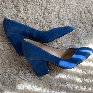 NWT Nine West Blue Suede Block Heel